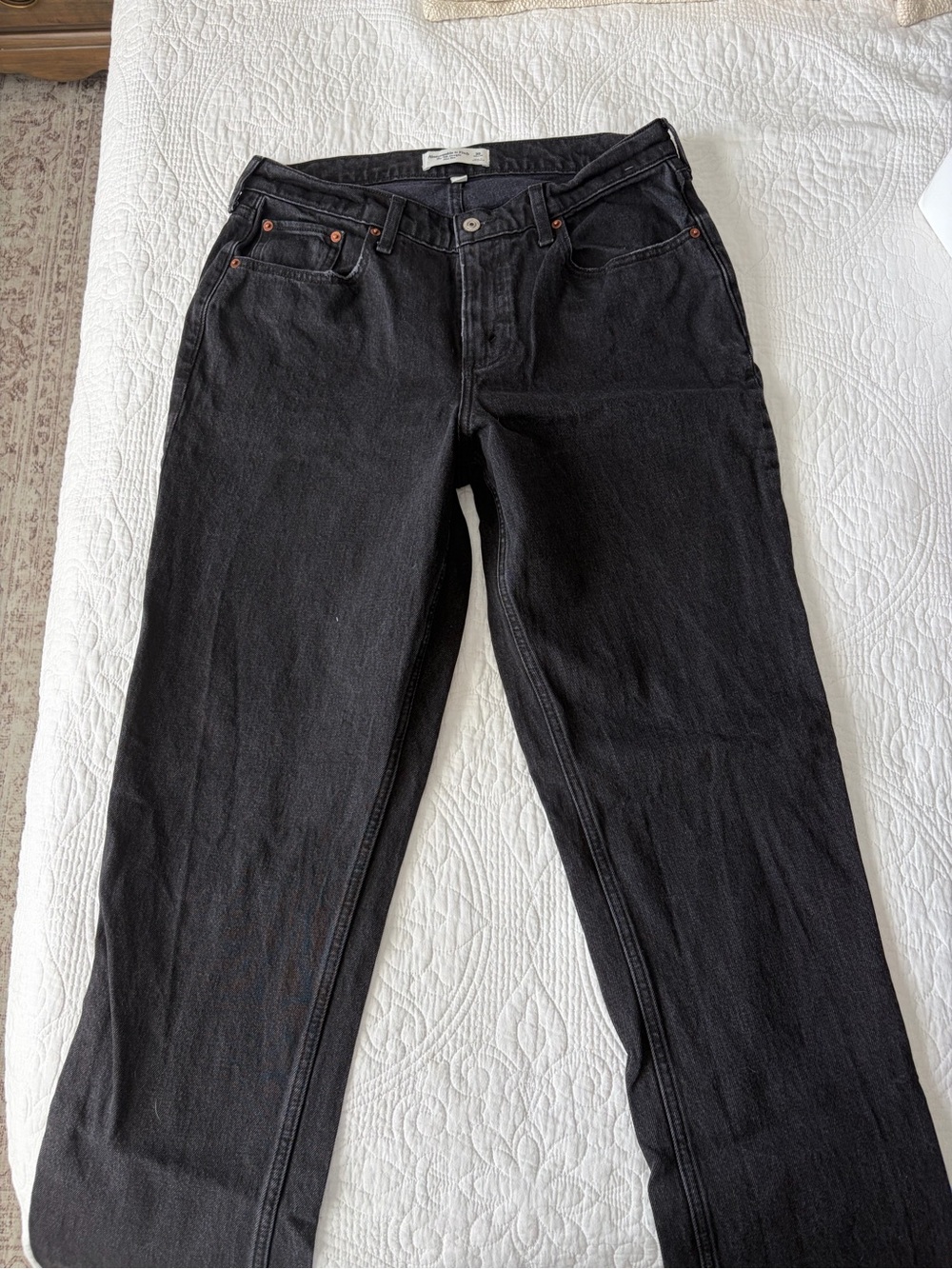 Abercrombie & Fitch Black Straight Leg Jeans